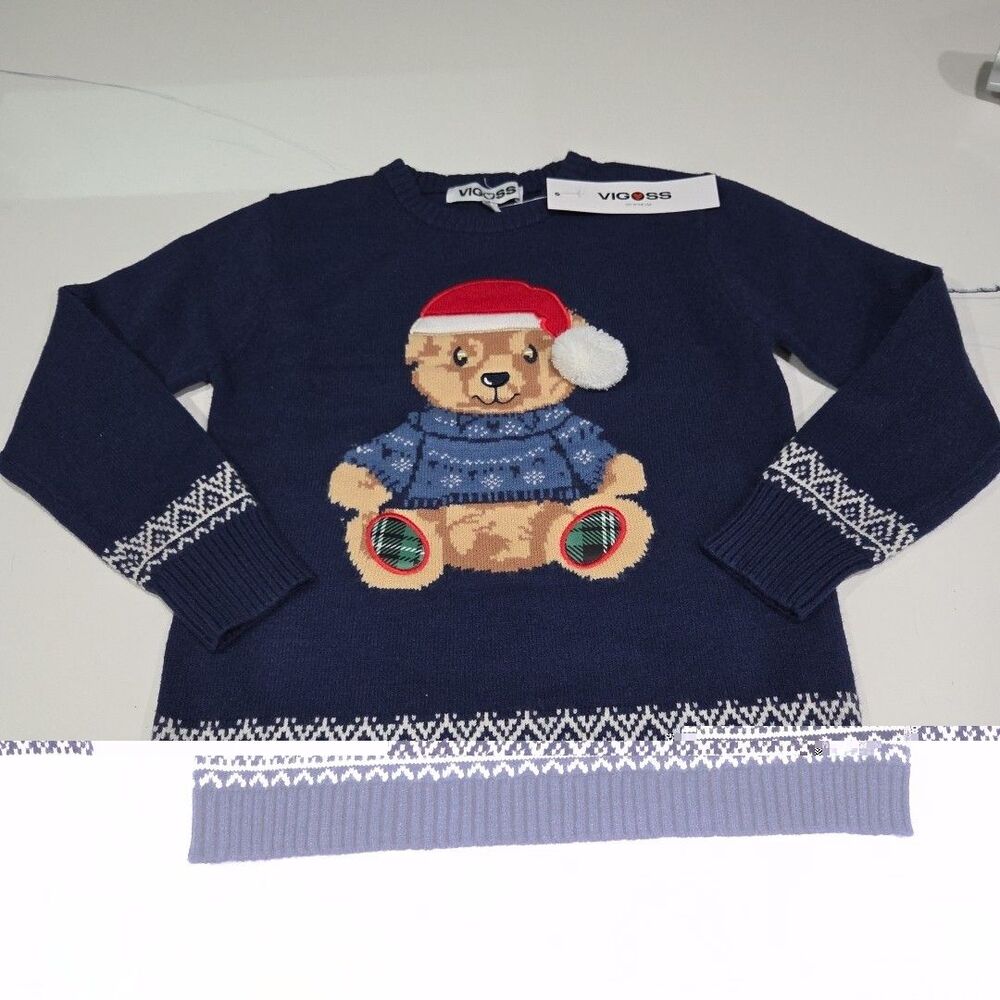 New VIGOSS adorable Santa Bear sweatshirt Youth Small (7/8) B9/10